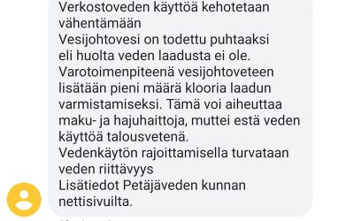 Verkostoveden käyttöä kehotetaan edelleen vähentämään